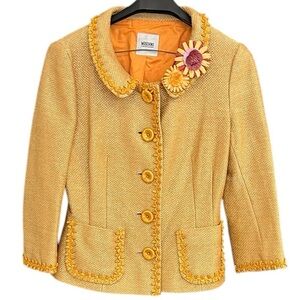Moschino Cheap and Chic Sz 6 vintage EUC basket weave blazer- ultra fun and lux